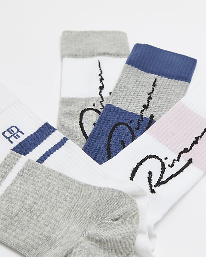 Grey multipack River colour block socks