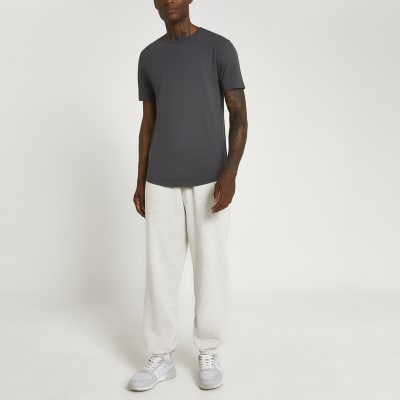 Grey multipack slim double curve hem t-shirts
