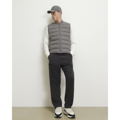 Grey Muscle Fit Padded Gilet
