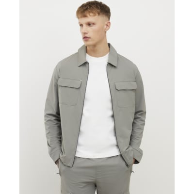 River Island Grey Muscle Fit Shacket