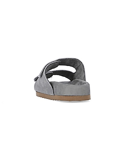 360 degree animation of product Grey NUSHU suede sandals frame-8
