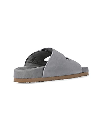 360 degree animation of product Grey NUSHU suede sandals frame-12