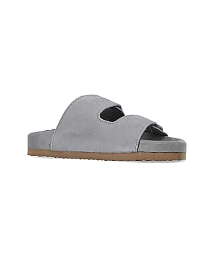 360 degree animation of product Grey NUSHU suede sandals frame-17
