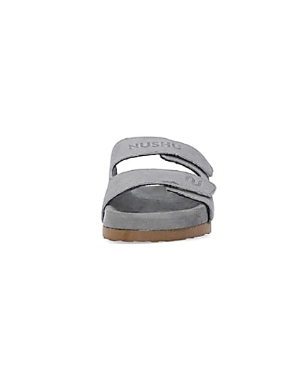 360 degree animation of product Grey NUSHU suede sandals frame-21