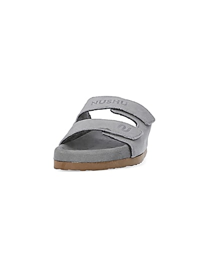 360 degree animation of product Grey NUSHU suede sandals frame-22