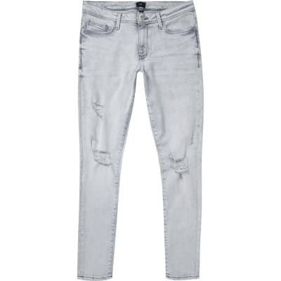 river island grey ripped jeans