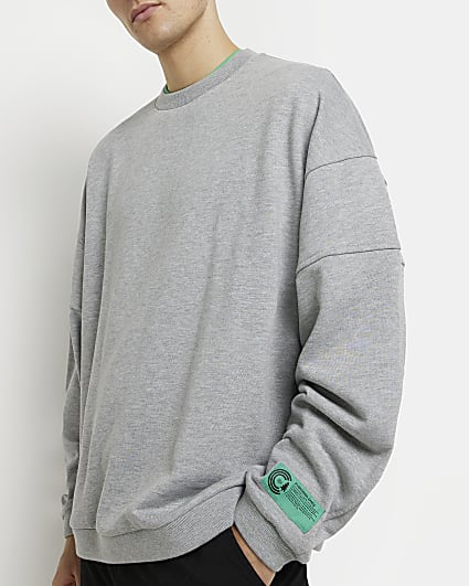 Grey Oversized fit graphic detail Sweatshirt