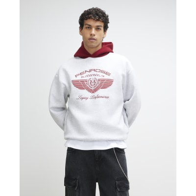 Grey Oversized Fit Penrose Hoodie