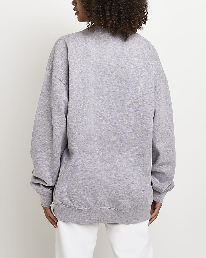 Grey oversized graphic sweatshirt