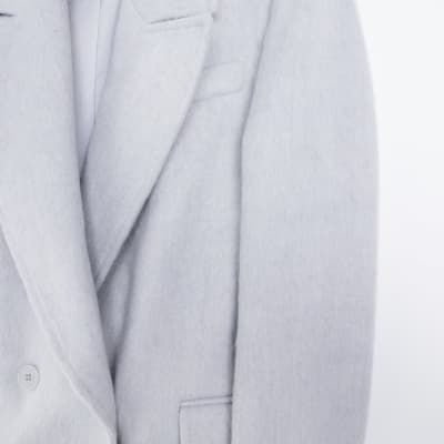 Grey oversized longline coat