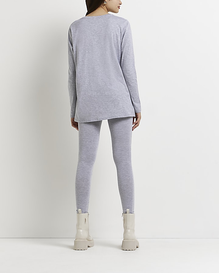 Grey oversized t-shirt and leggings set