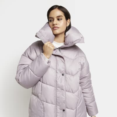 Grey Longline Padded Coat