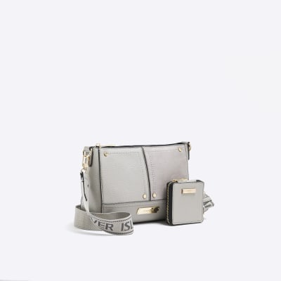 River island grey cross body online bag