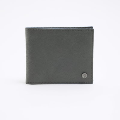 Grey pebbled leather wallet River Island