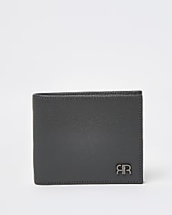 Grey pebbled RR bifold wallet