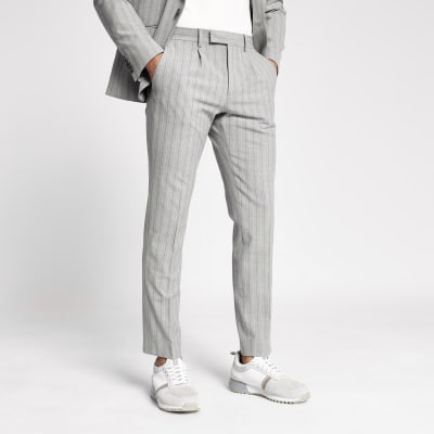 skinny pinstripe trousers