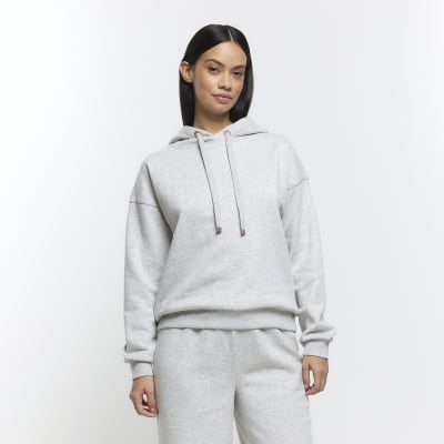 Grey plain hoodie | River Island