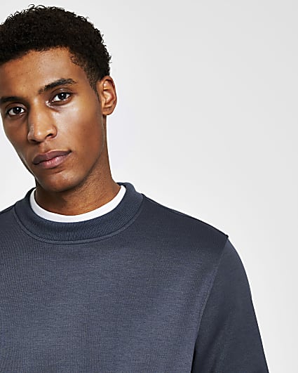 Grey premium slim fit sweatshirt