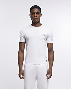 Grey prolific sport muscle fit t-shirt