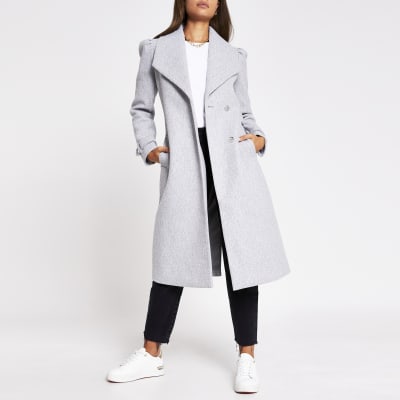 river island grey coat