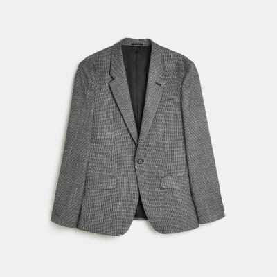Grey Puppytooth Skinny Fit Suit jacket
