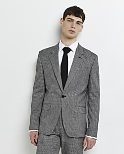 Grey Puppytooth Skinny Fit Suit jacket