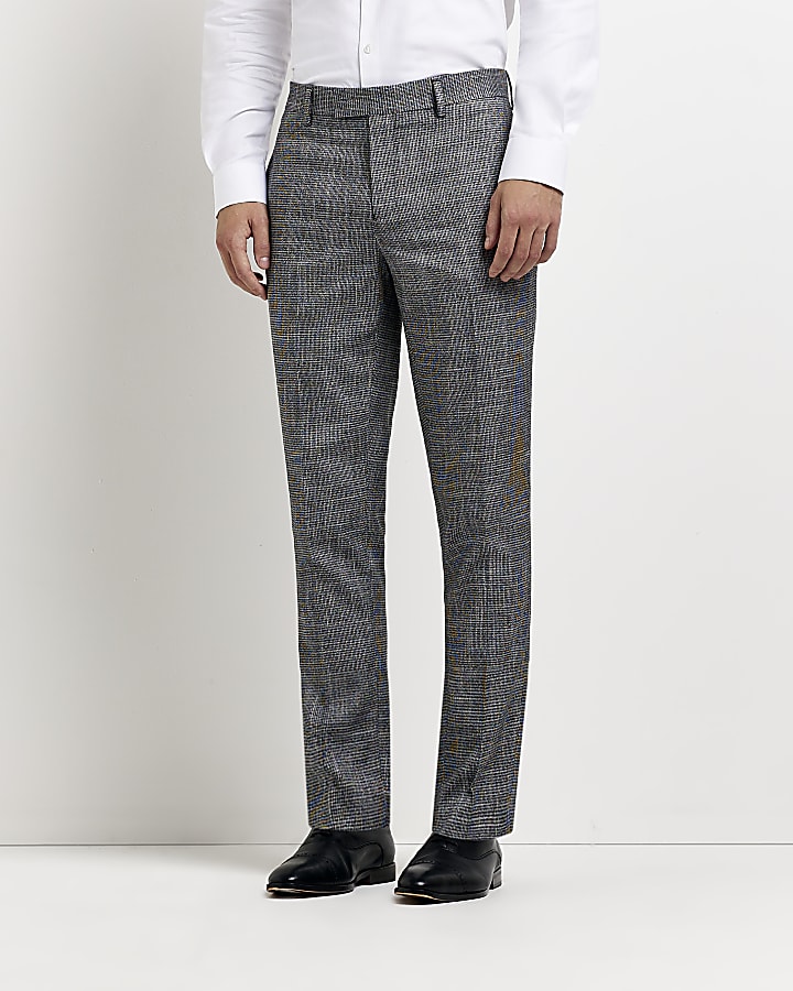 Grey Puppytooth Skinny Fit Suit trousers