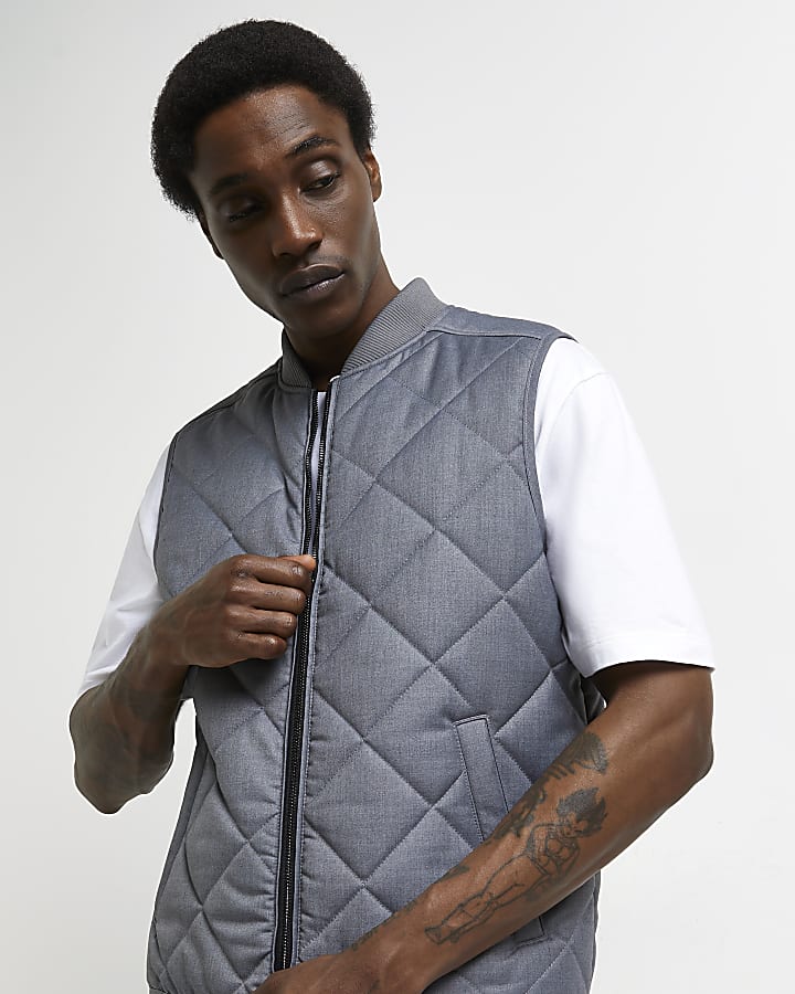 Grey quilted gilet
