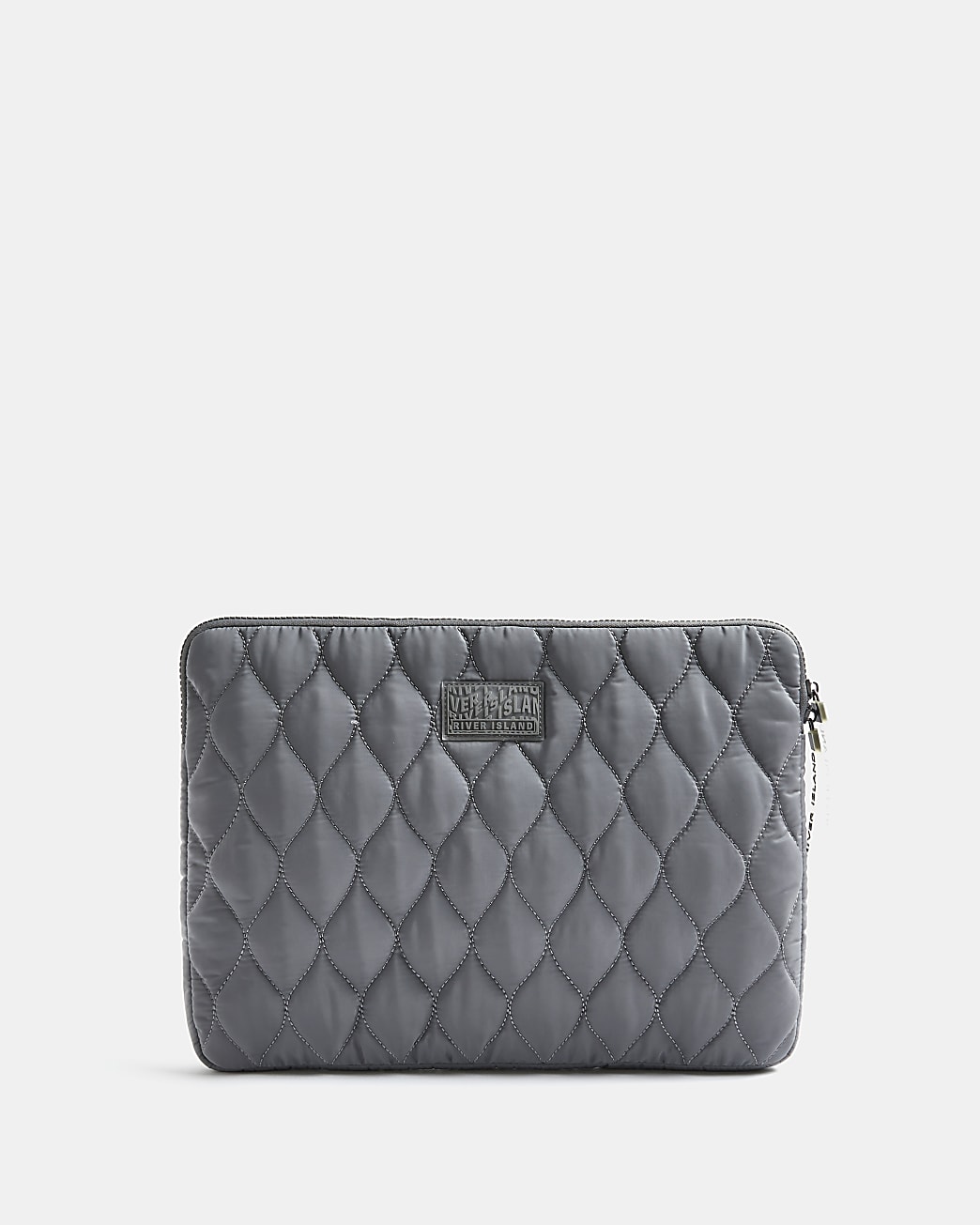 Grey quilted laptop case