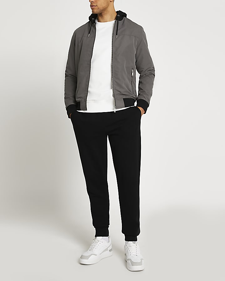 Grey regular fit Bomber jacket