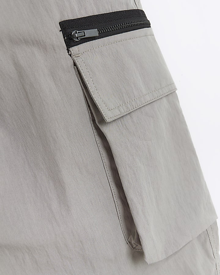 Grey regular fit cargo trousers