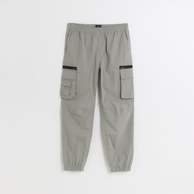 Grey regular fit cargo trousers