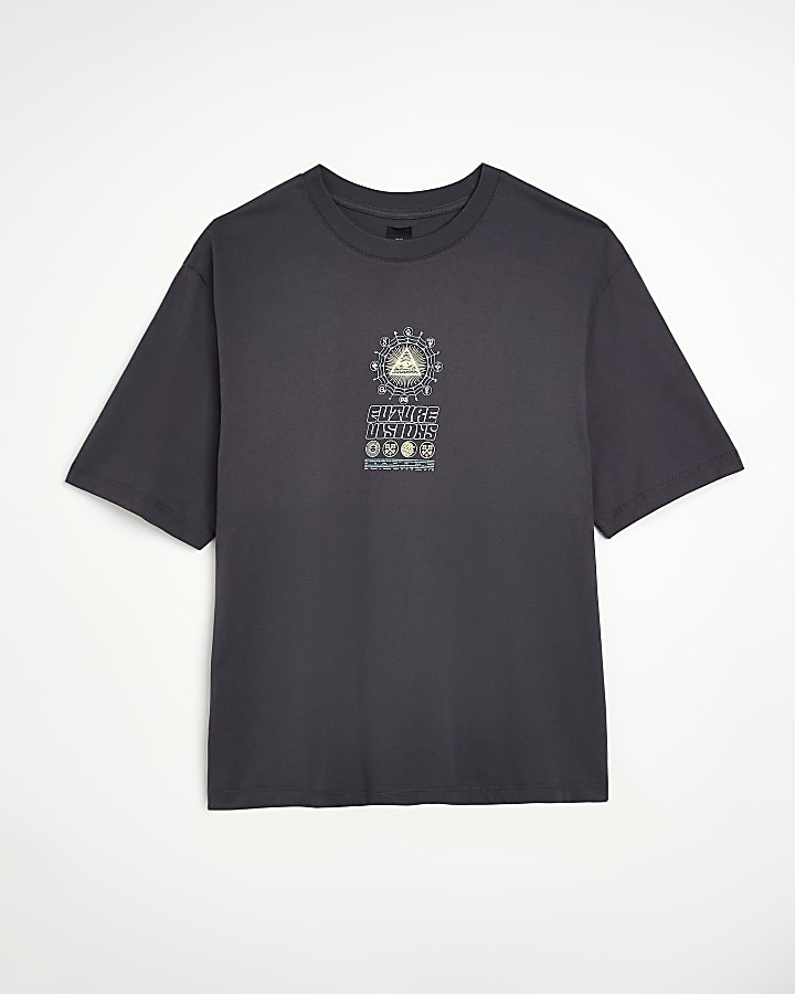 Grey Regular fit graphic Future T-shirt