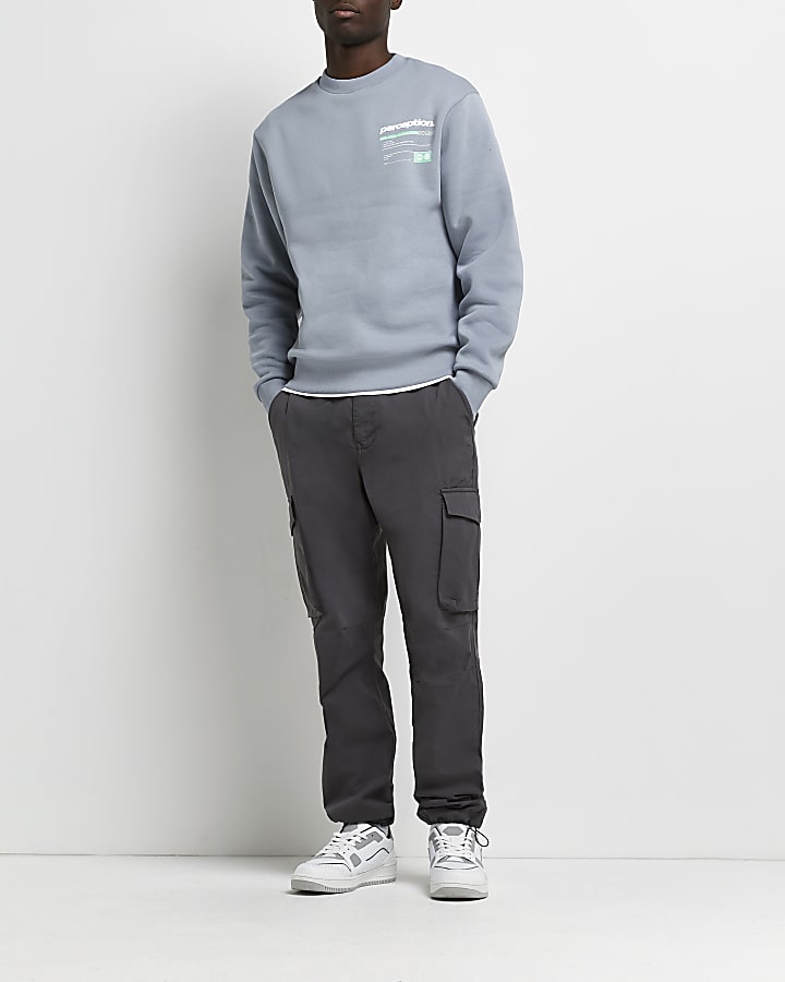 Grey regular fit graphic sweatshirt