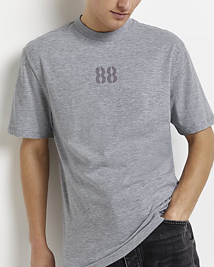 Grey regular fit graphic t-shirt
