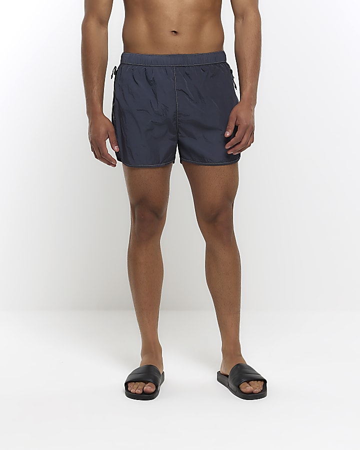 Grey regular fit iridescent swim shorts