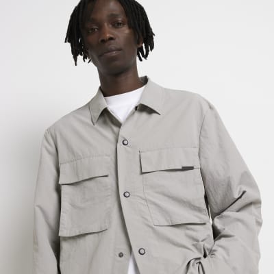 Grey Regular fit Overshirt | River Island