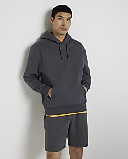 Grey regular fit RI hoodie