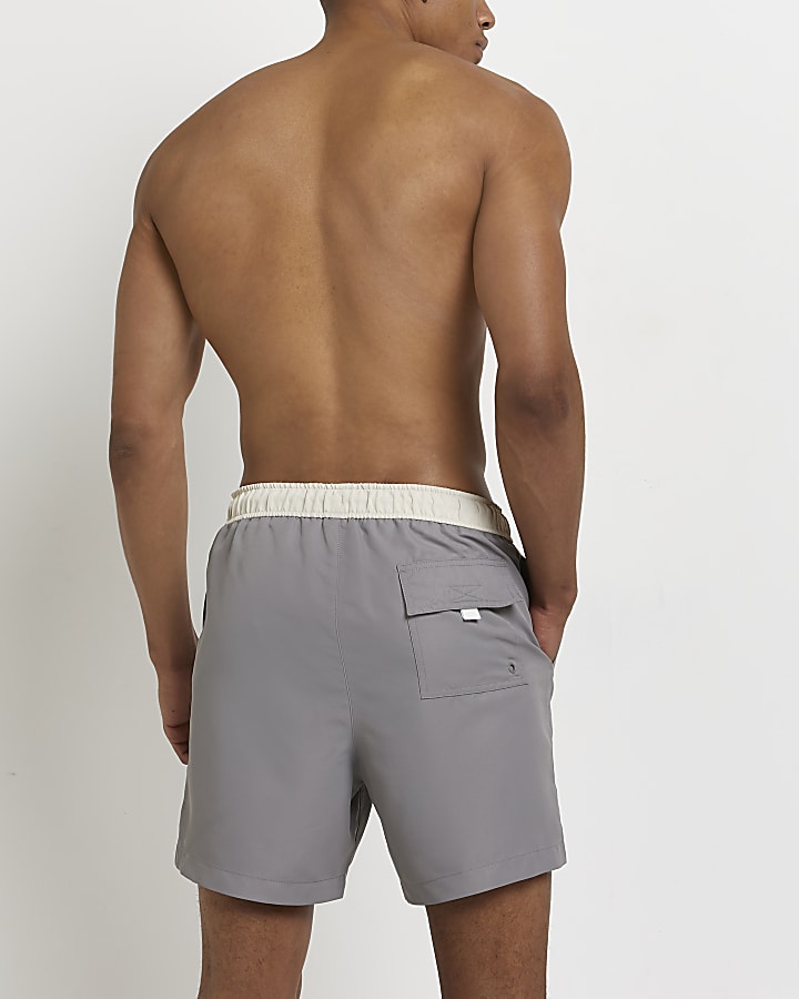 Grey regular fit swim shorts