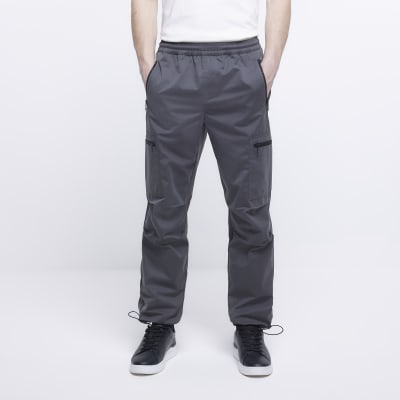 Mens cargo trousers on sale with zip pockets