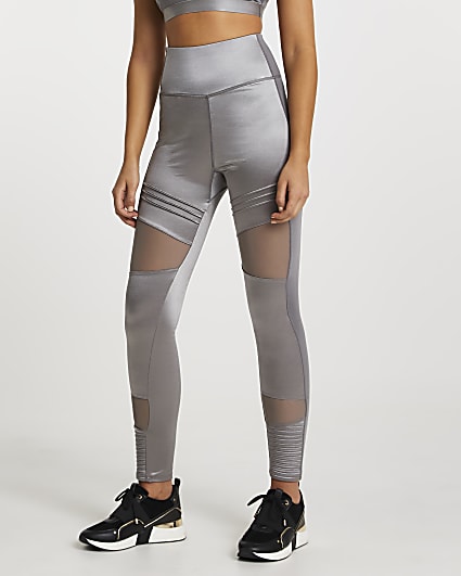 Grey RI Active mesh panelled leggings