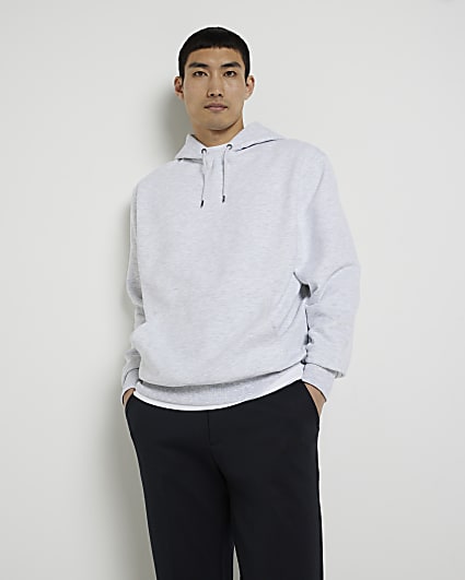 Grey RI branded regular fit hoodie