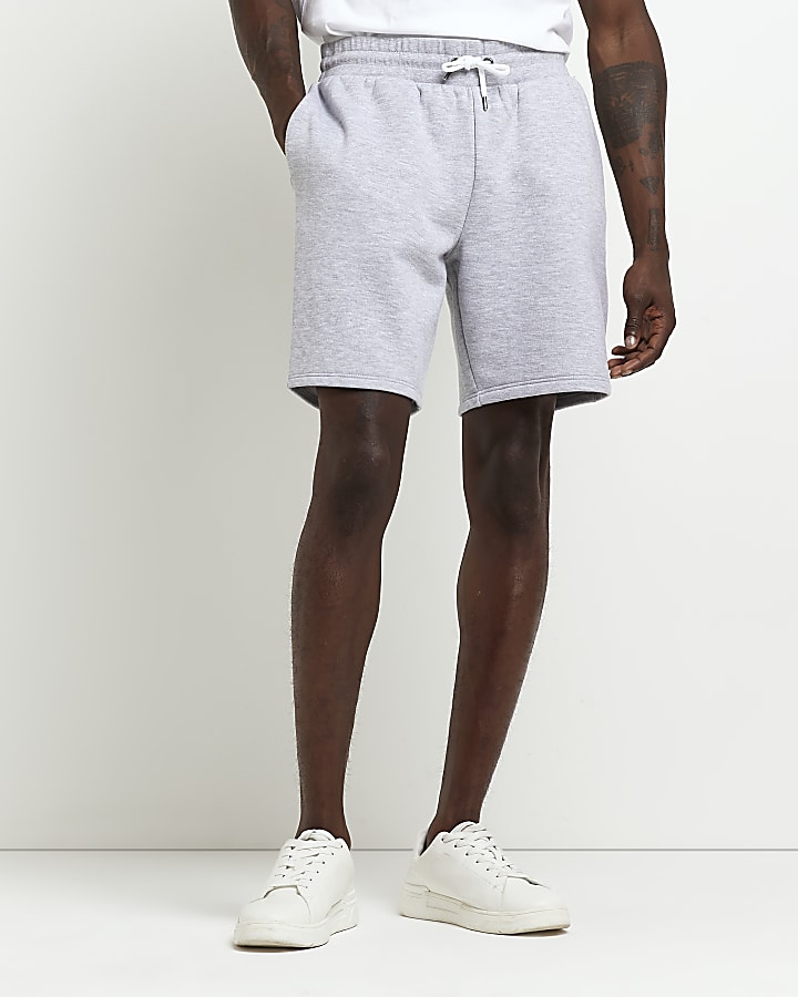 Grey RI branded slim fit jersey shorts