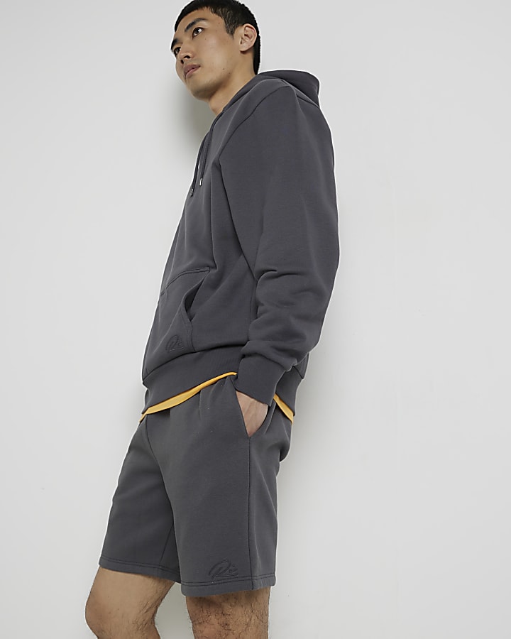 Grey RI branded slim fit jersey shorts