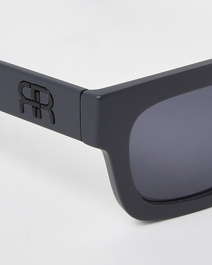 Grey RI branded square frame sunglasses