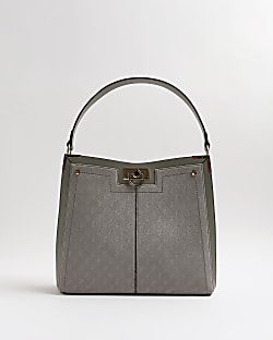 Grey RI embossed shopper bag