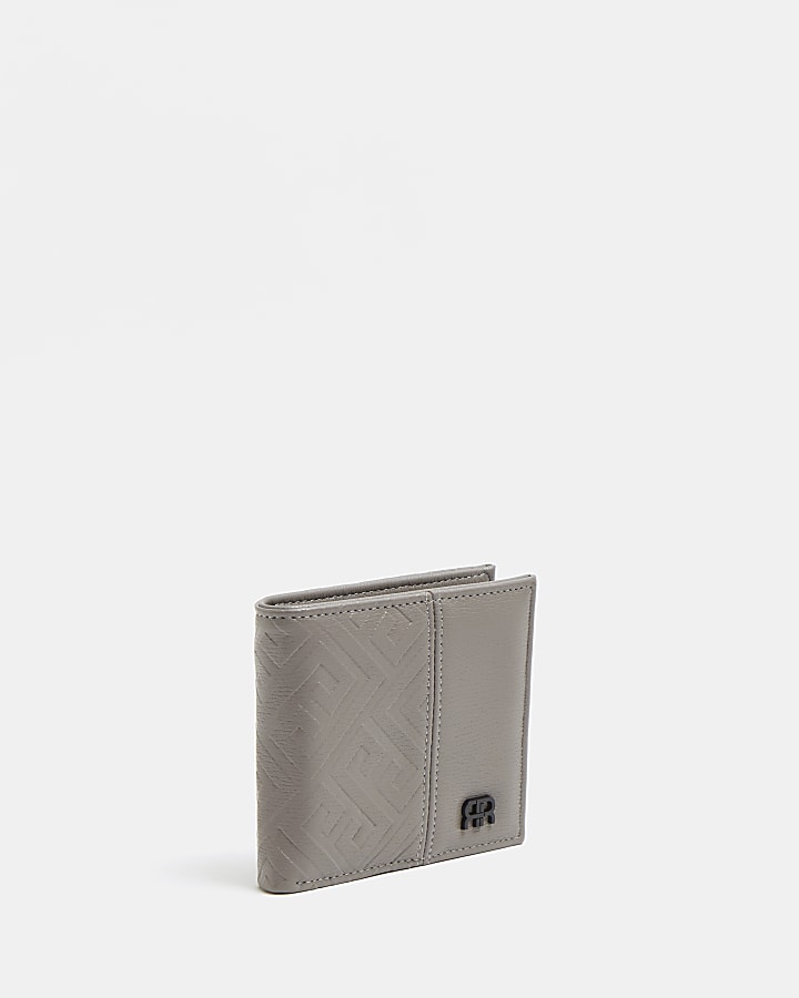 Grey RI geo monogram wallet
