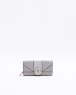 Grey RI monogram fold out purse