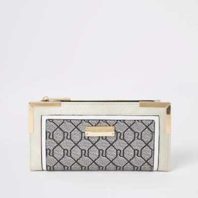 river island grey purse