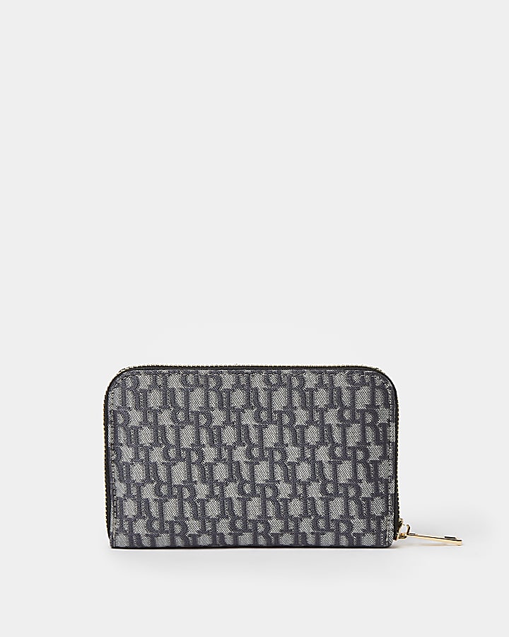 Grey RI monogram jacquard purse